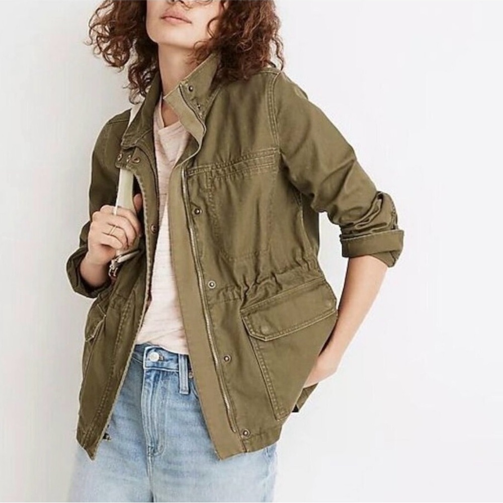 Madewell Dispatch Jacket Military Style Green Cotton Canvas Size XS